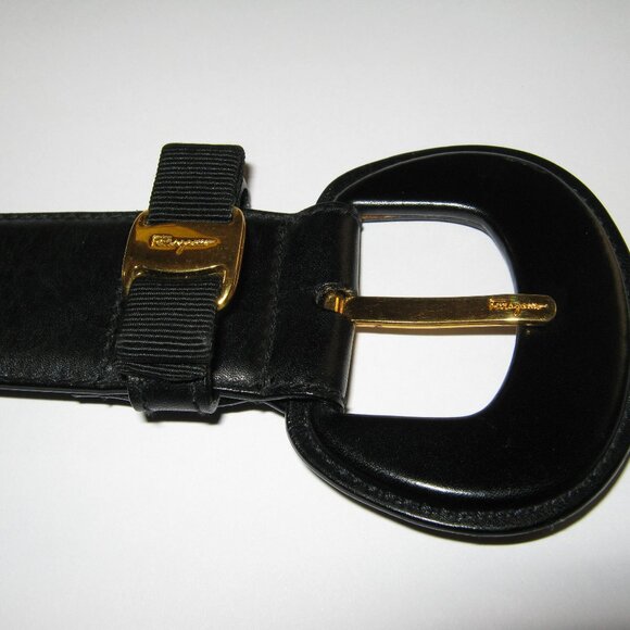 Authentic Vera Ferragamo Black Belt - Size L - Picture 1 of 5